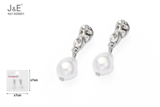 [930651] [6u/cx]Pendientes electrochapados en paladio blanco K