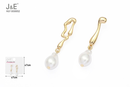 [930652] [6u/cx]Pendientes electrochapados en oro verdadero de 14K