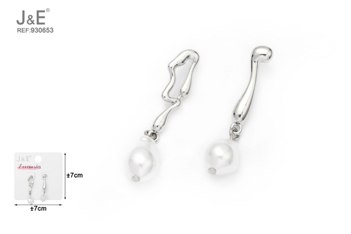 [930653] [6u/cx]Pendientes electrochapados en paladio blanco K