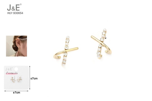 [930654] [6u/cx]Pendientes electrochapados en oro verdadero de 14K