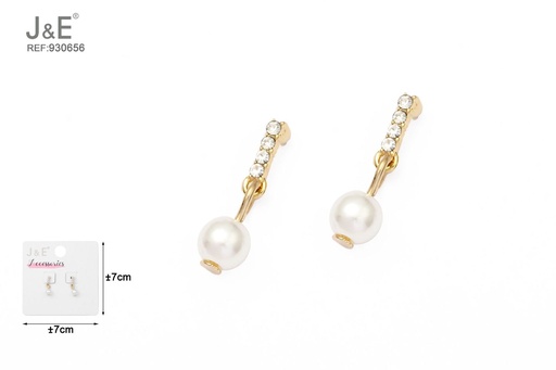[930656] [6u/cx]Pendientes electrochapados en oro verdadero de 14K