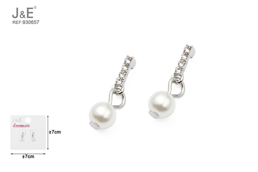 [930657] [6u/cx]Pendientes electrochapados en paladio blanco K