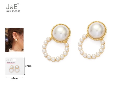 [930658] [6u/cx]Pendientes electrochapados en oro verdadero de 14K