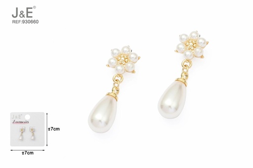 [930660] [6u/cx]Pendientes electrochapados en oro verdadero de 14K