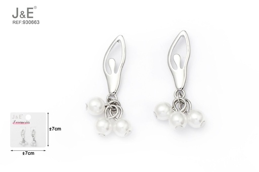 [930663] [6u/cx]Pendientes electrochapados en paladio blanco K