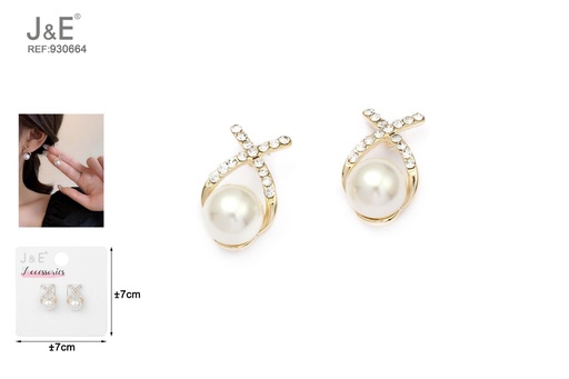 [930664] [6u/cx]Pendientes electrochapados en oro verdadero de 14K