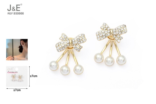[930666] [6u/cx]Pendientes electrochapados en oro verdadero de 14K