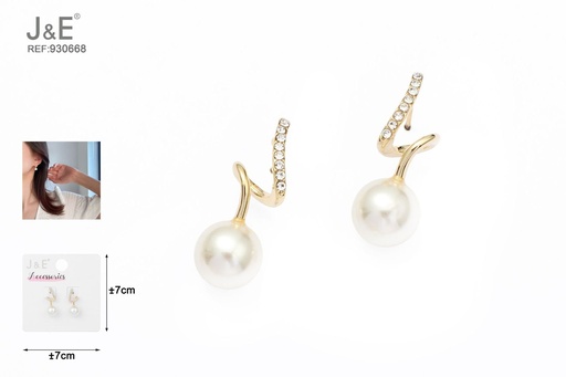 [930668] [6u/cx]Pendientes electrochapados en oro verdadero de 14K
