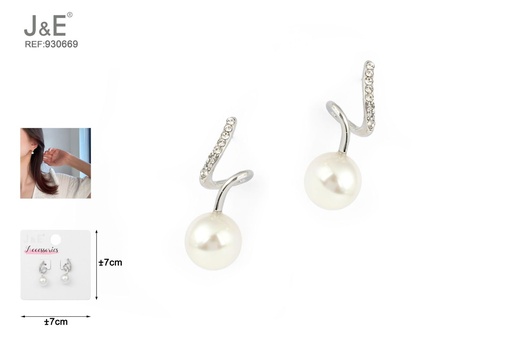 [930669] [6u/cx]Pendientes electrochapados en paladio blanco K