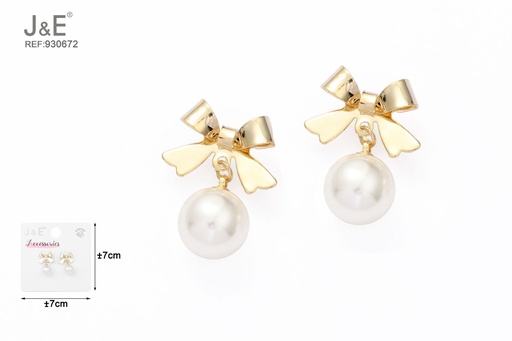 [930672] [6u/cx]Pendientes electrochapados en oro verdadero de 14K