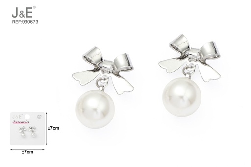 [930673] [6u/cx]Pendientes electrochapados en paladio blanco K