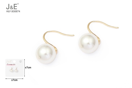 [930674] [6u/cx]Pendientes electrochapados en oro verdadero de 14K