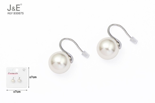 [930675] [6u/cx]Pendientes electrochapados en paladio blanco K
