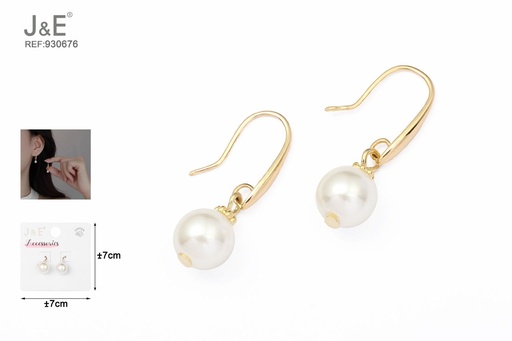 [930676] [6u/cx]Pendientes electrochapados en oro verdadero de 14K