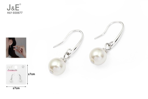 [930677] [6u/cx]Pendientes electrochapados en paladio blanco K
