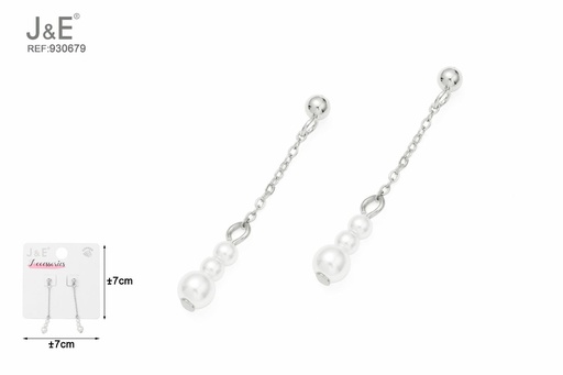 [930679] [6u/cx]Pendientes electrochapados en paladio blanco K