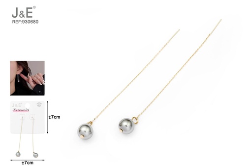[930680] [6u/cx]Pendientes electrochapados en oro verdadero de 14K
