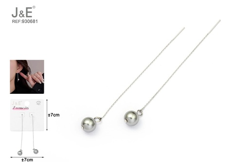 [930681] [6u/cx]Pendientes electrochapados en paladio blanco K