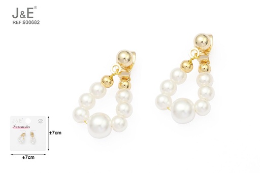 [930682] [6u/cx]Pendientes electrochapados en oro verdadero de 14K