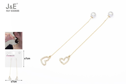 [930686] [6u/cx]Pendientes electrochapados en oro verdadero de 14K