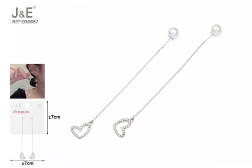 [930687] [6u/cx]Pendientes electrochapados en paladio blanco K