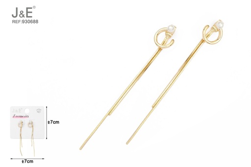 [930688] [6u/cx]Pendientes electrochapados en oro verdadero de 14K