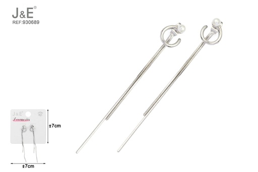 [930689] [6u/cx]Pendientes electrochapados en paladio blanco K