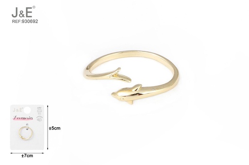 [930692] [6u/cx]Anillo electrochapado en oro verdadero de 14K