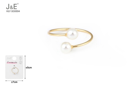 [930694] [6u/cx]Anillo electrochapado en oro verdadero de 14K
