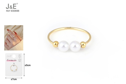 [930696] [6u/cx]Anillo electrochapado en oro verdadero de 14K