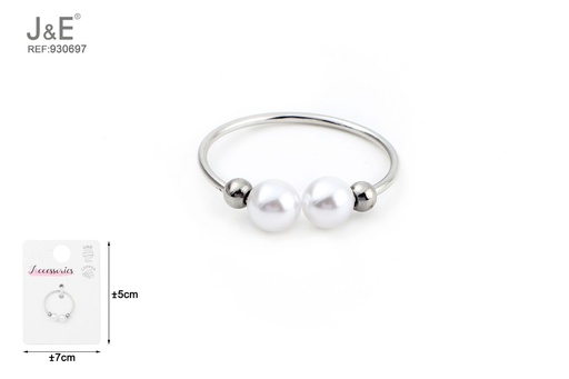 [930697] [6u/cx]Anillo electrochapado en paladio blanco K