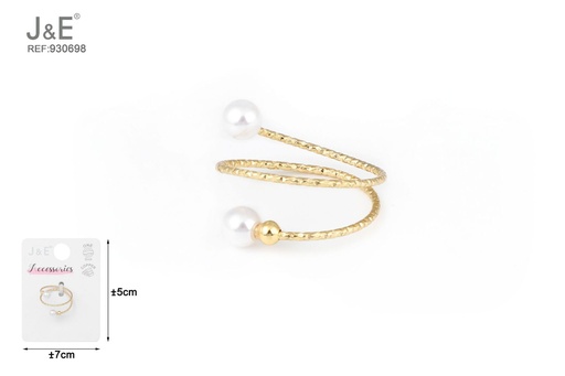 [930698] [6u/cx]Anillo electrochapado en oro verdadero de 14K