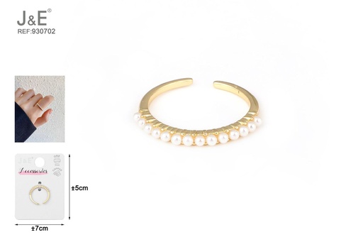 [930702] [6u/cx]Anillo electrochapado en oro verdadero de 14K