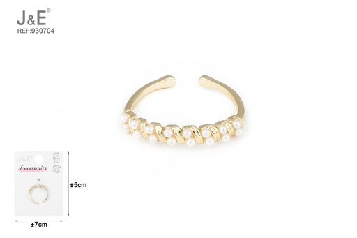 [930704] [6u/cx]Anillo electrochapado en oro verdadero de 14K