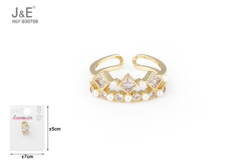 [930706] [6u/cx]Anillo de oro auténtico bañado en 14K
