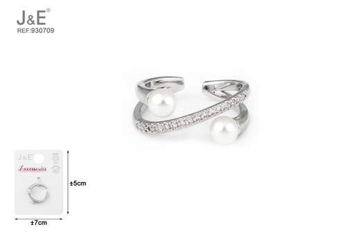[930709] [6u/cx]Anillo electrochapado en paladio blanco K