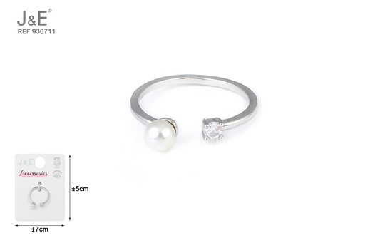 [930711] [6u/cx]Anillo electrochapado en paladio blanco K