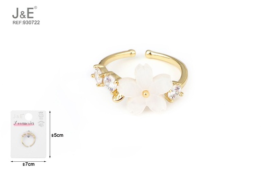 [930722] [6u/cx]Anillo electrochapado en oro verdadero de 14K