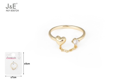 [930724] [6u/cx]Anillo electrochapado en oro verdadero de 14K