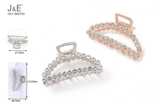 [989783] [12u/cx]Pinza de garra con detalles de diamante de media vuelta 8 cm