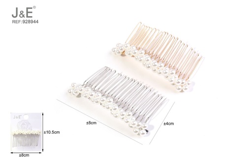 [928944] [12u/cx]Peine de múltiples dientes con perlas para el cabello