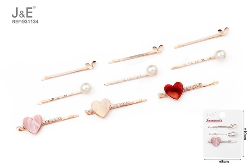 [931134] [12u/cx]Conjunto de piezas con diseño de corazón de acetato 3 piezas