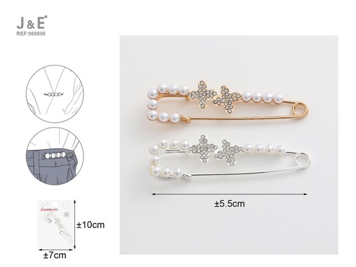 [988898] [12u/cx]Broche doble de 5.5 cm