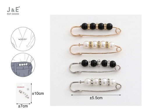 [988899] [12u/cx]Broche de perlas 5.5cm
