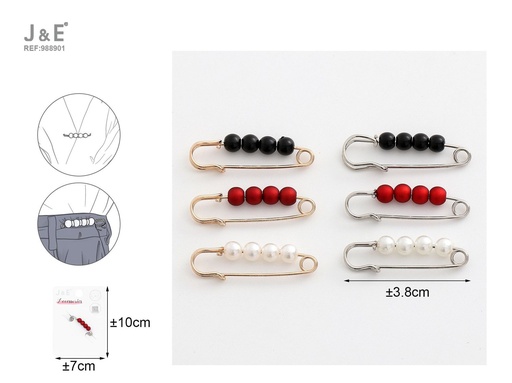 [988901] [12u/cx]Broche de perla pequeña 3.8 cm