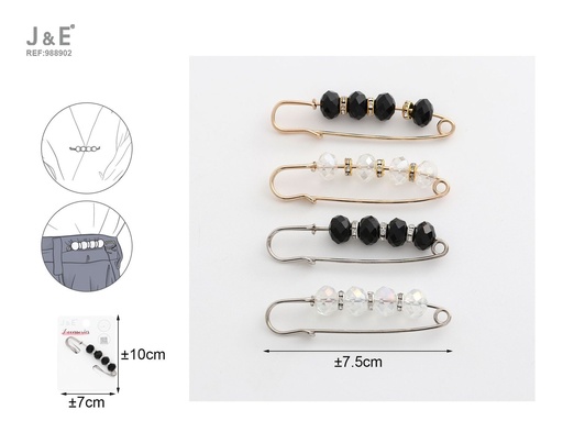 [988902] [12u/cx]Broche de cristal 7.5 cm