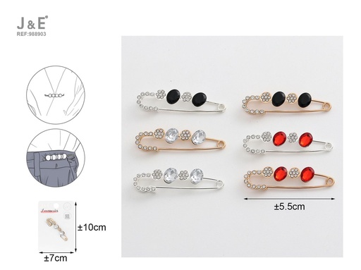 [988903] [12u/cx]Broche con diamante 5.5 cm