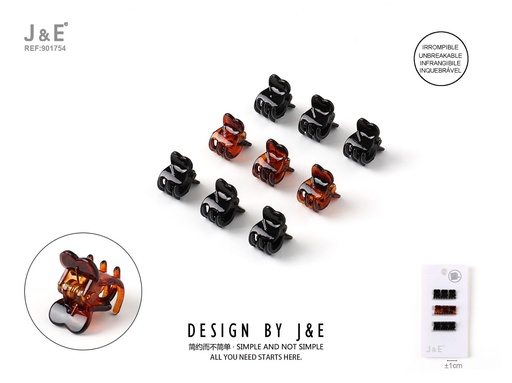 [901754] [12u/cx]Set de 9 pinzas pequeñas 1 cm (modelo 6185xsB/A002)