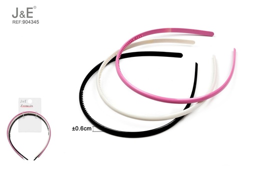 [904345] [12u/cx]Set de 3 hebillas de cabeza 0.6 cm (rosa + blanco + negro)