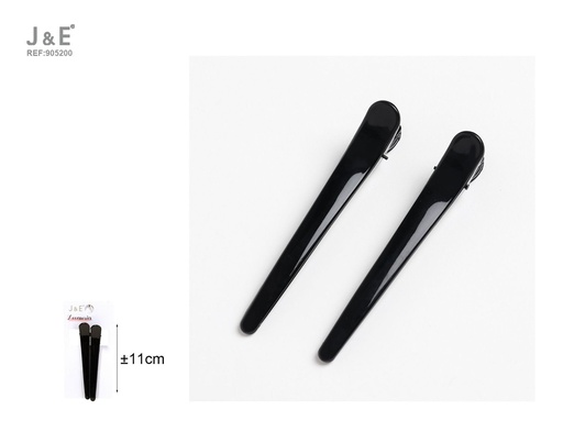 [905200] [12u/cx]Set de 2 pinzas de pato 10 cm completamente negro